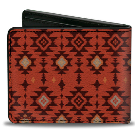 Back view showing the continuation of the multi-color geometric design