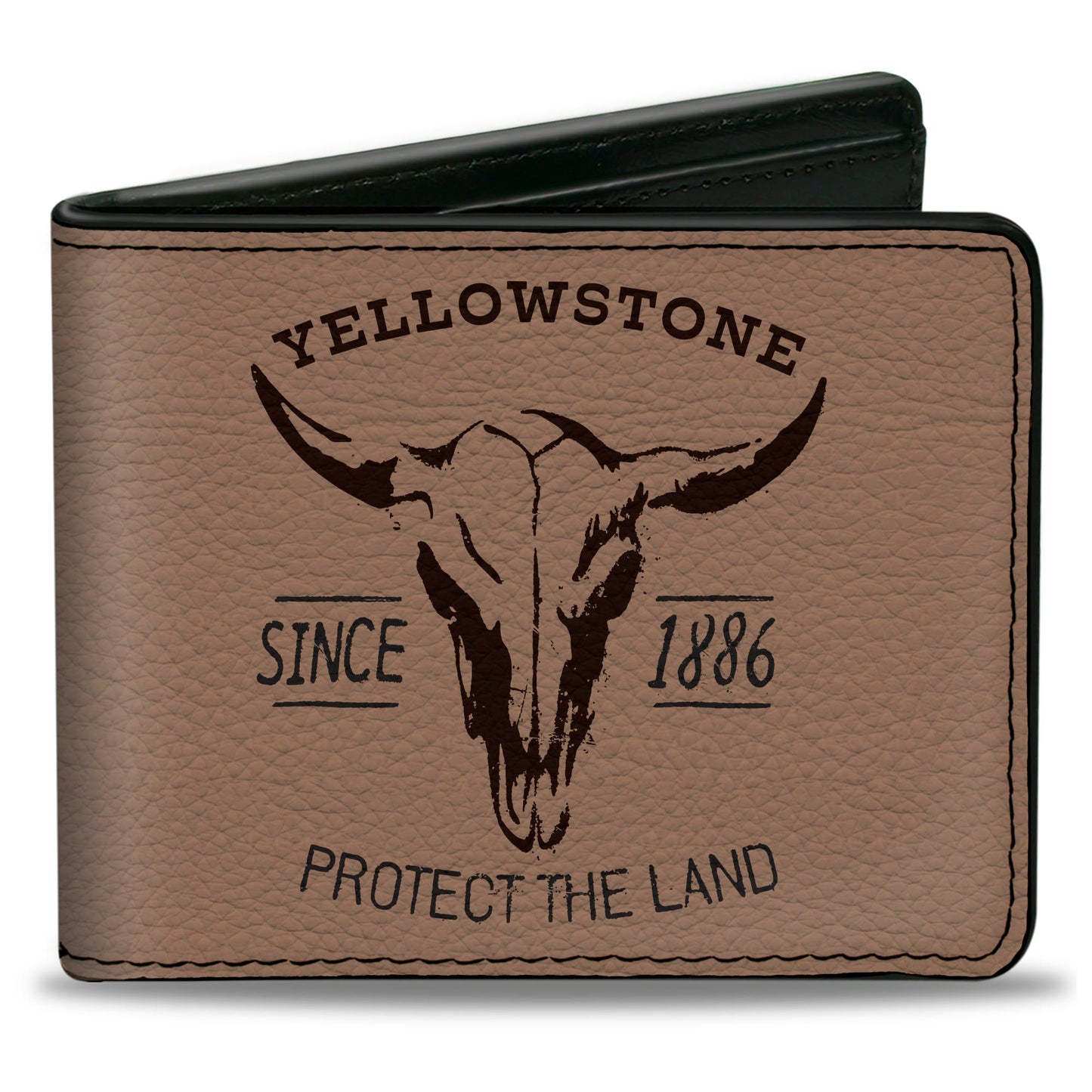 Yellowstone Protect The Land Since 1886 Bi-Fold Wallet in Tan and Brown