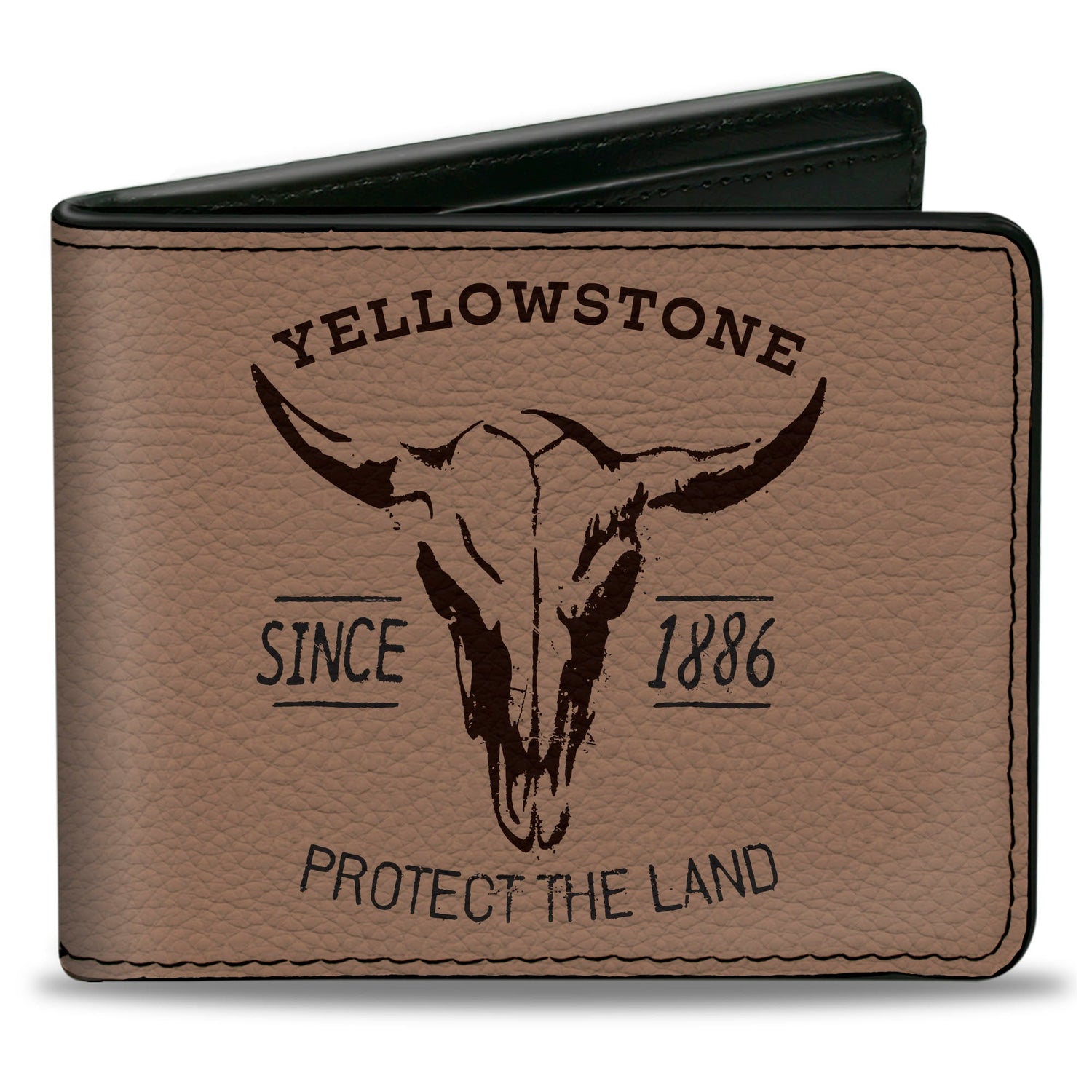 Yellowstone Protect The Land Since 1886 Bi-Fold Wallet in Tan and Brown