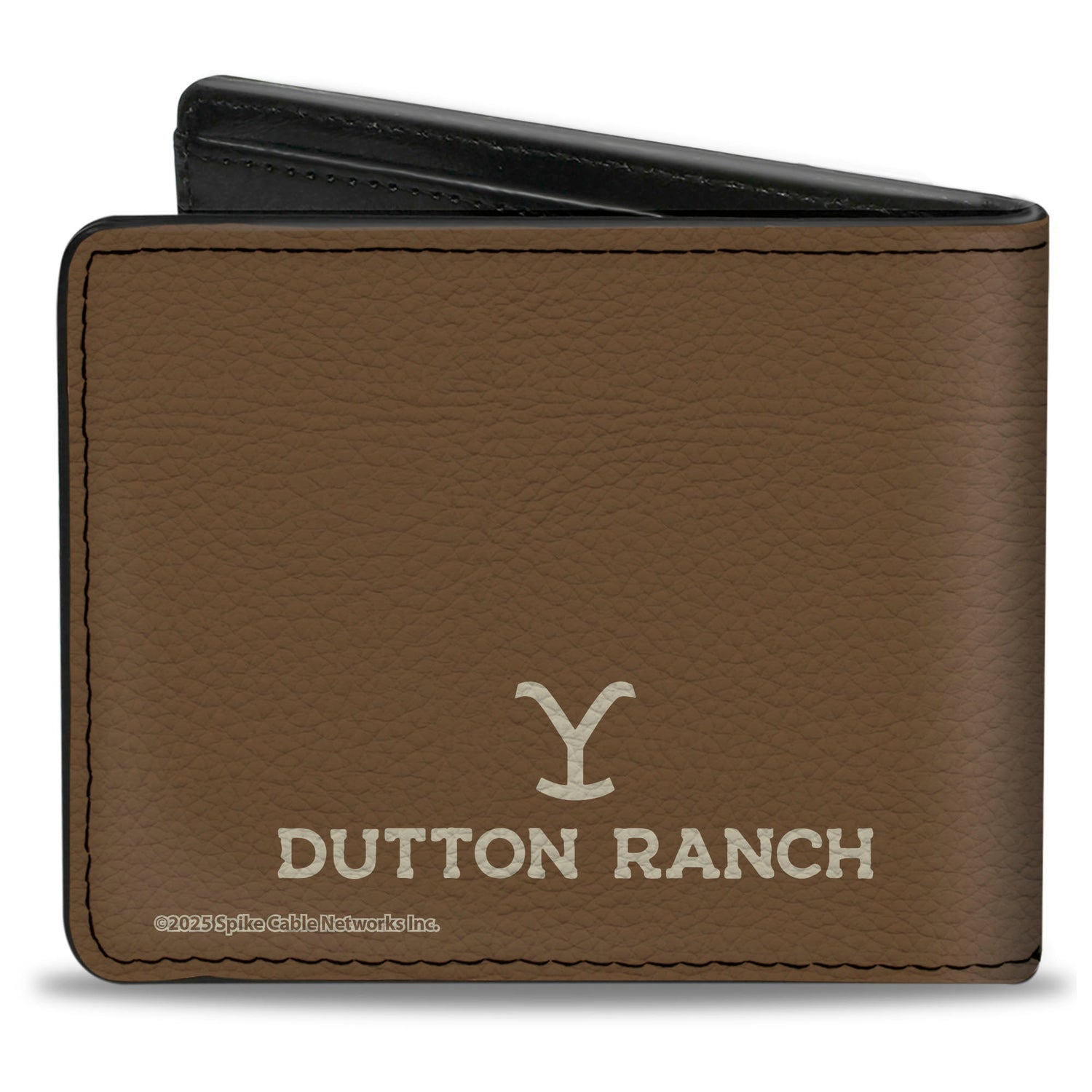 Open view of the Yellowstone bifold wallet showing interior card slots and billfold.