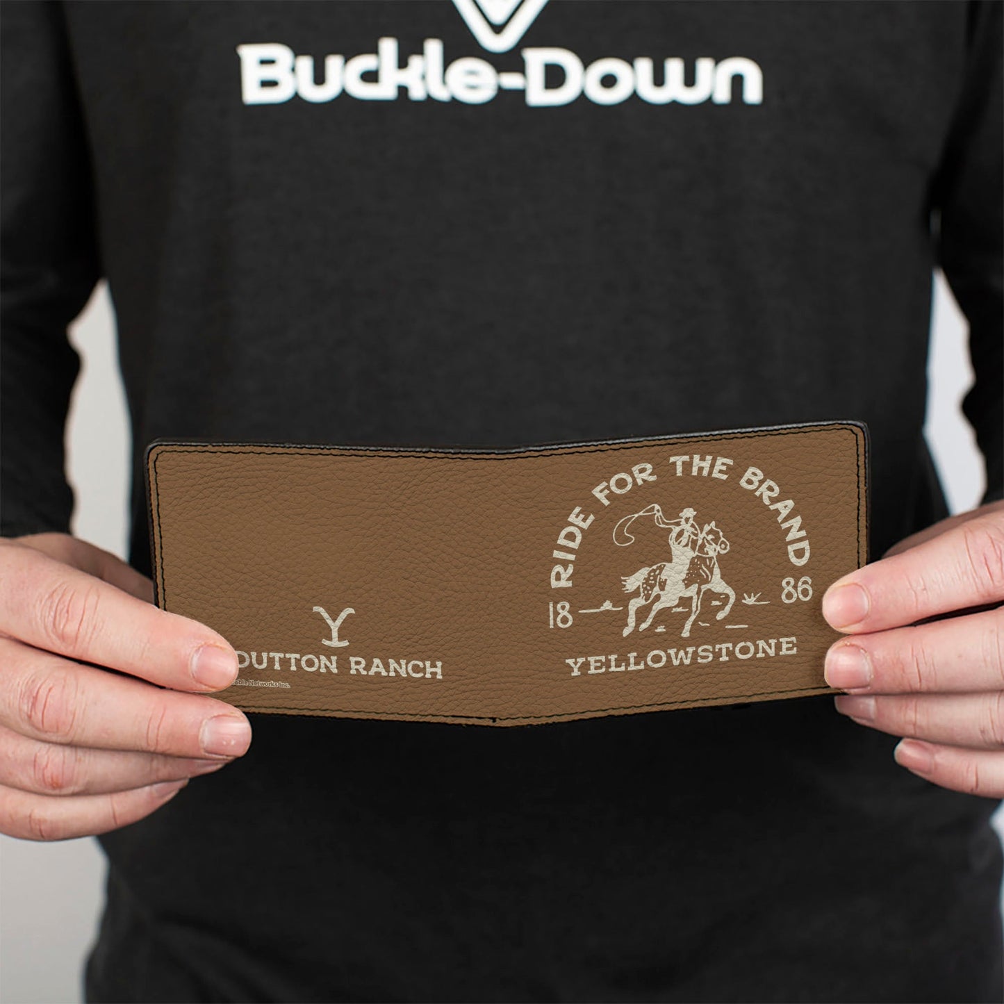 Side profile view of the slim Yellowstone Ride for the Brand wallet.