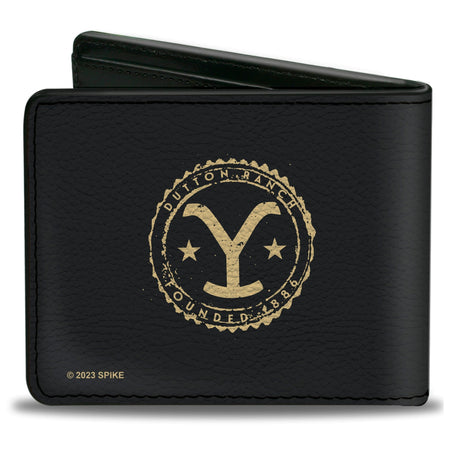 Interior view of Yellowstone Your Ranch Your Rules Bi-Fold Wallet with card slots