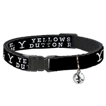 Yellowstone Dutton Ranch Logo Breakaway Cat Collar Black and White