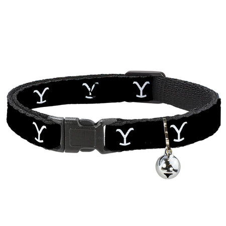 Yellowstone Y Logo Breakaway Cat Collar in Black and White