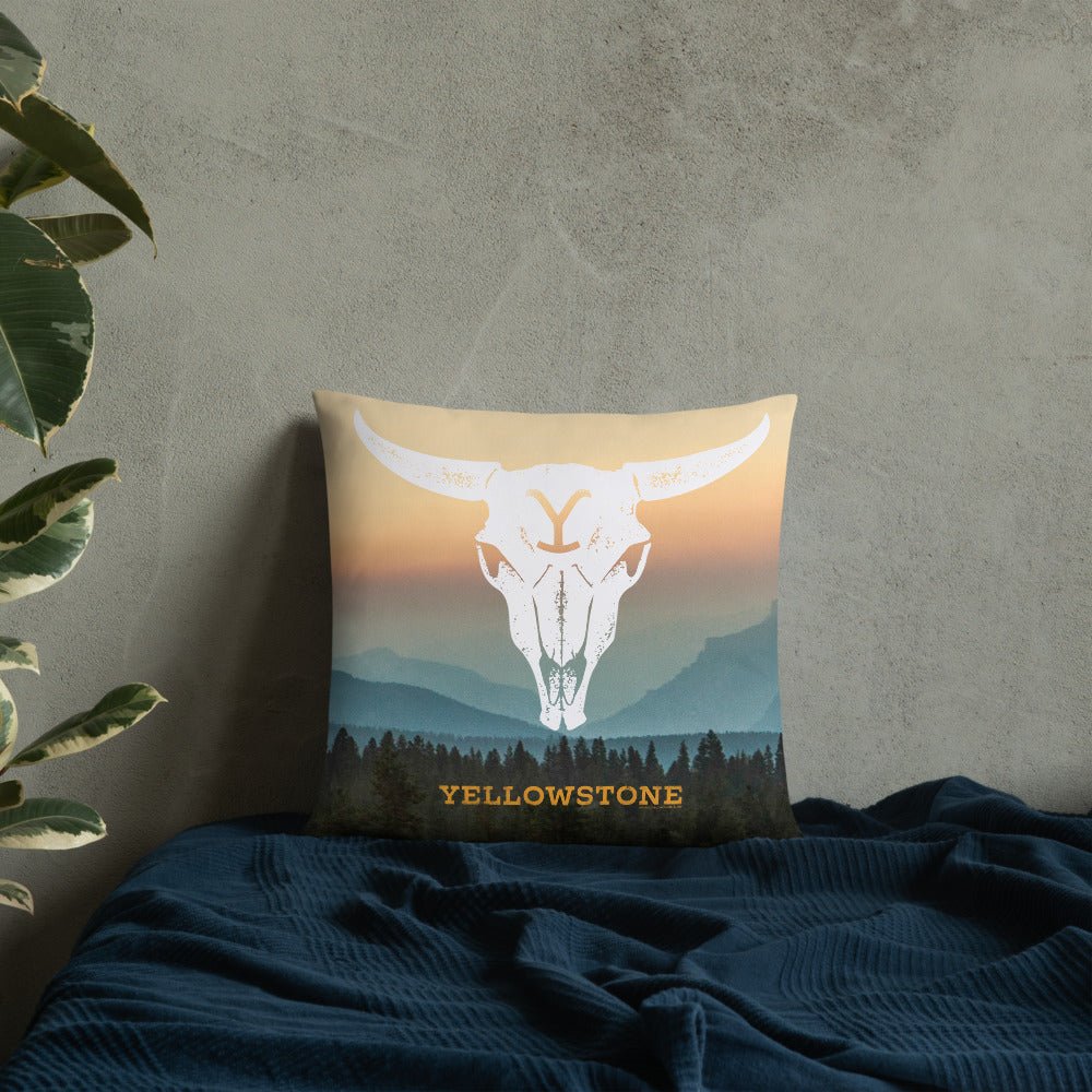 Yellowstone Cow Skull Throw Pillow - Paramount Shop