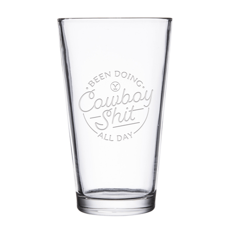 Yellowstone Cowboy Laser Engraved Pint Glass - Paramount Shop