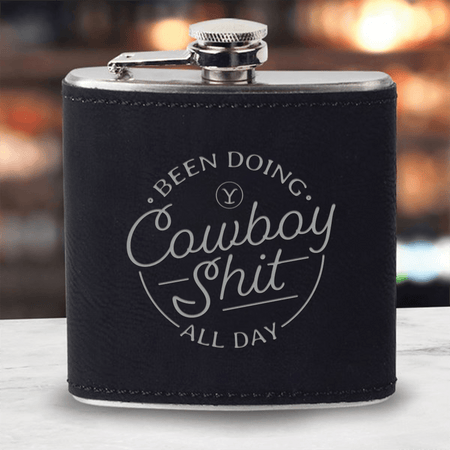 Yellowstone Cowboy Leather Flask - Paramount Shop