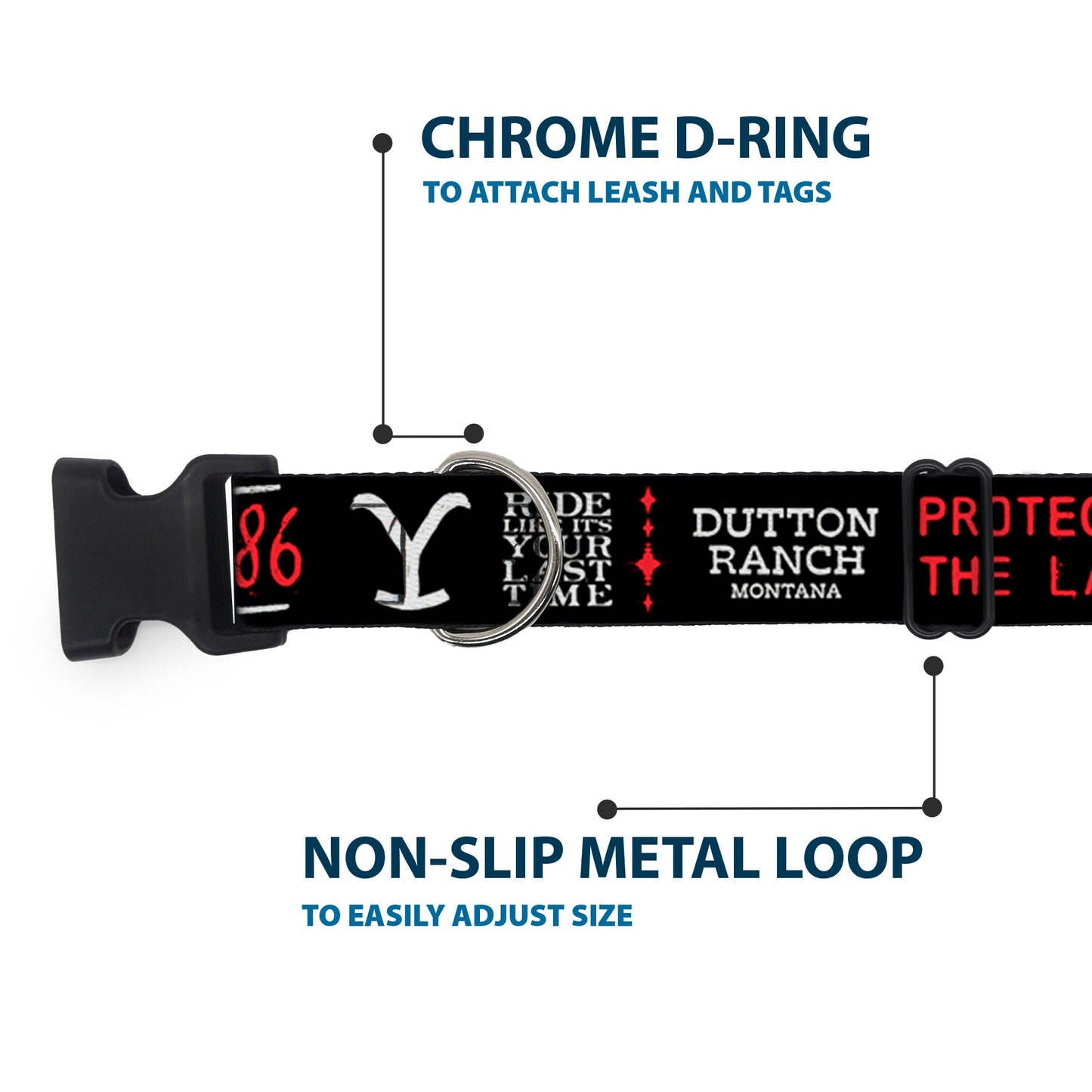 Repeating 1886 icon pattern on high-density polyester webbing
