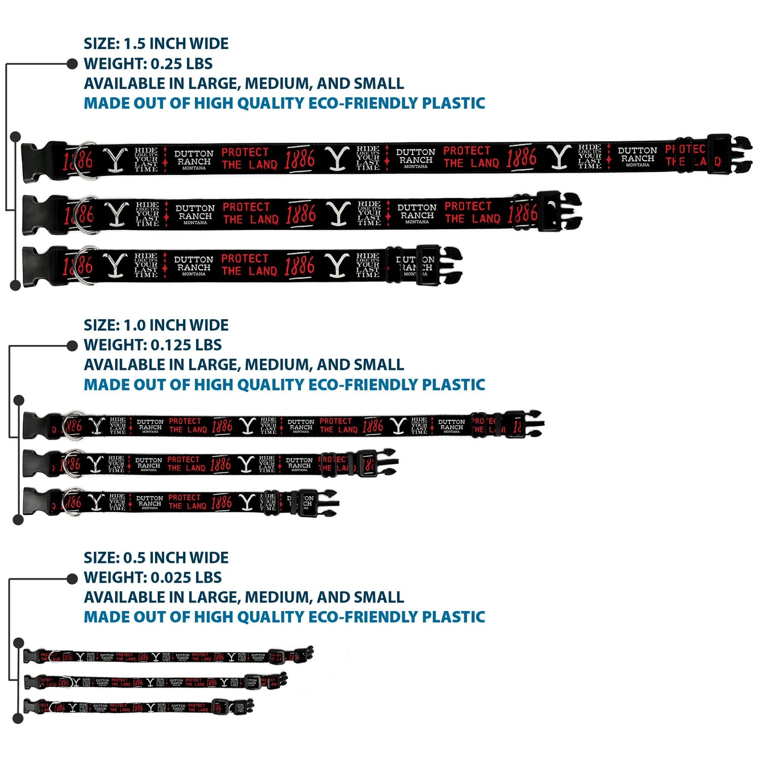 Adjustable strap detail of the official Yellowstone dog collar