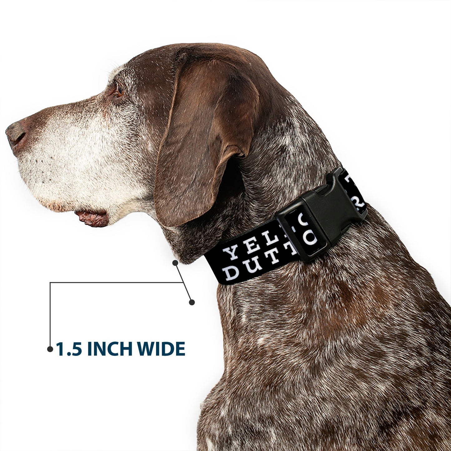 Yellowstone Dog Collar Dutton Ranch Logo Black White Plastic Clip - Paramount Shop