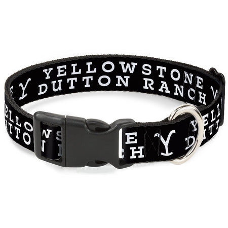 Yellowstone Dutton Ranch Logo Dog Collar in Black and White