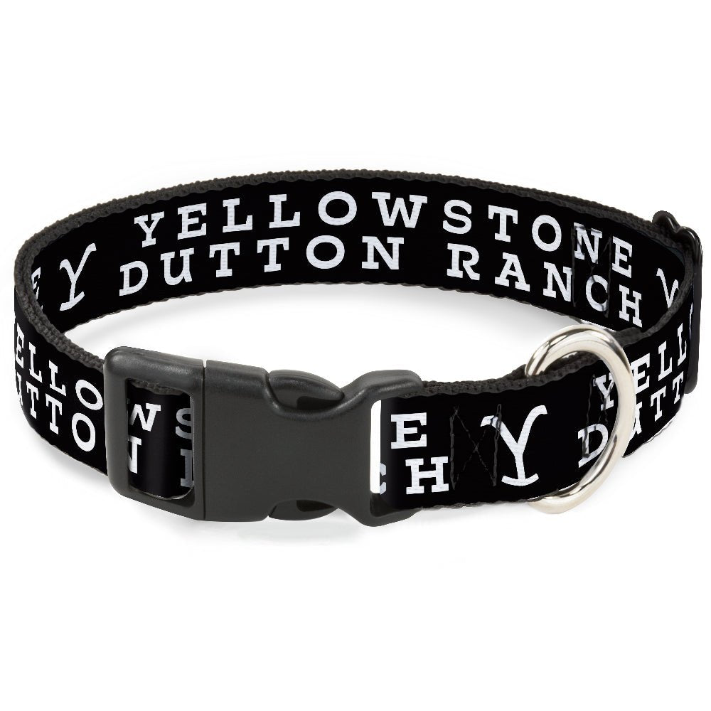 Yellowstone Dutton Ranch Logo Dog Collar in Black and White