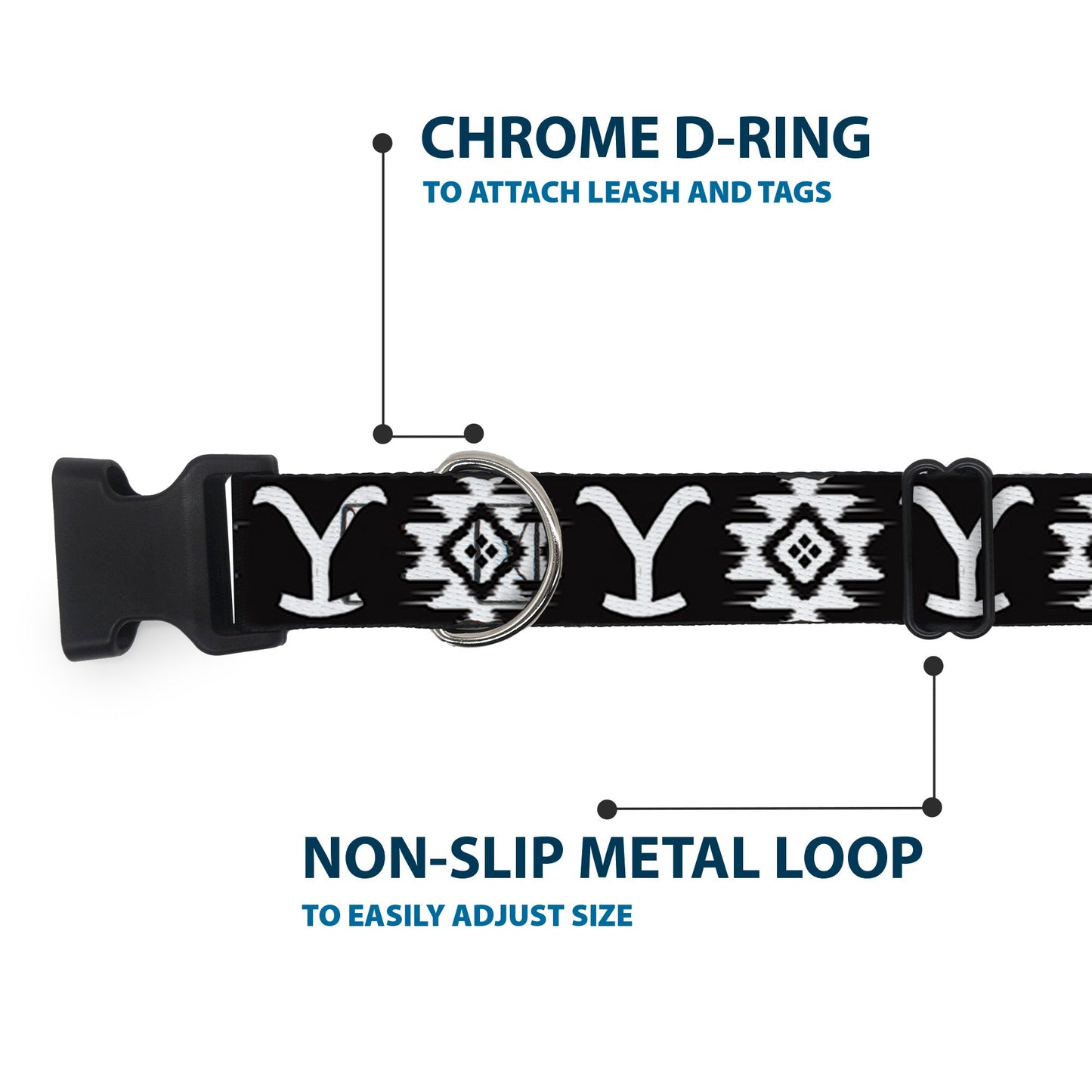 Yellowstone branded pet collar laid flat