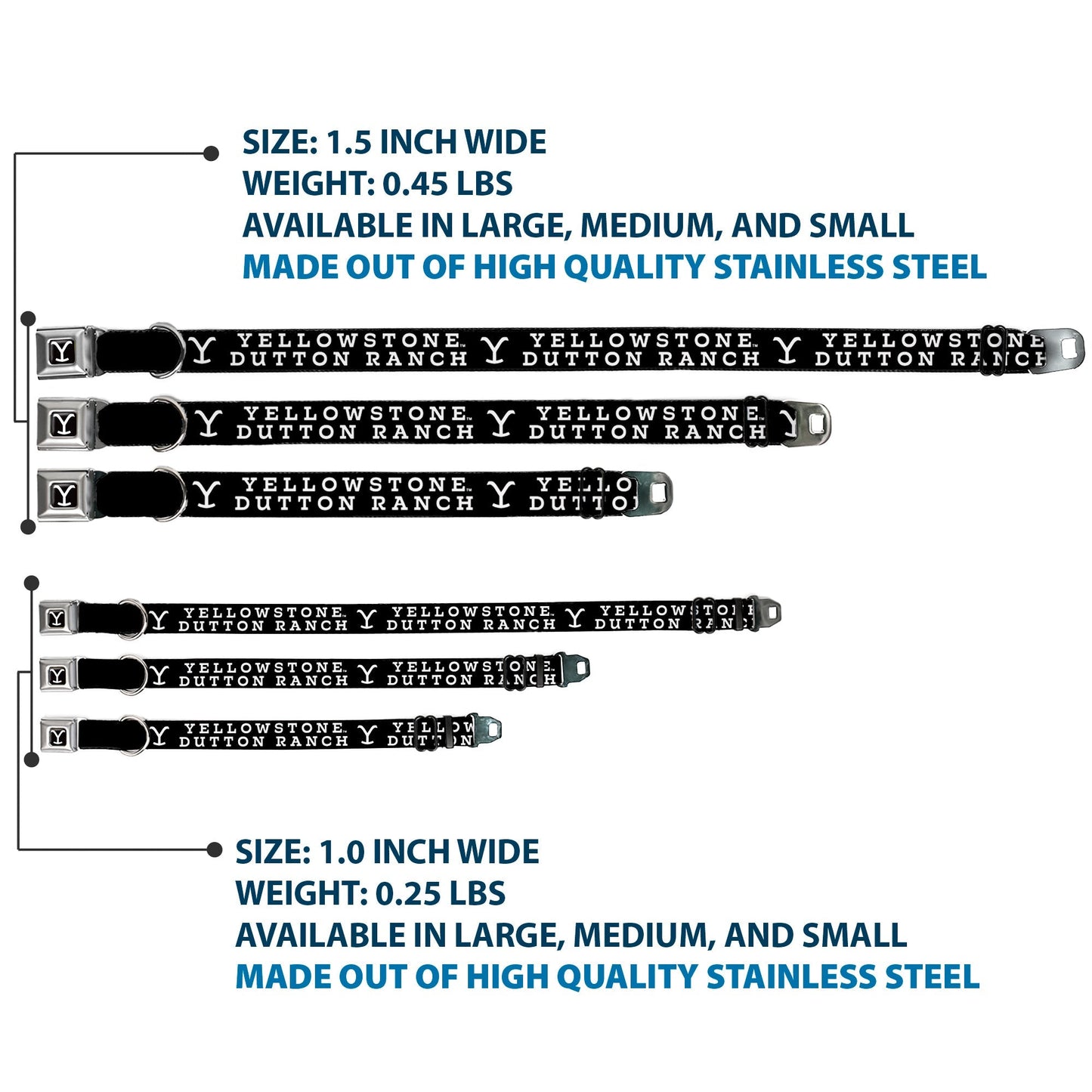 FAQ: Is this collar safe for large dogs? Yes, the stainless steel seatbelt buckle and durable polyester are built for strength. Is the design printed or woven? The Y logo is printed in high-density full color for long-lasting vibrancy.