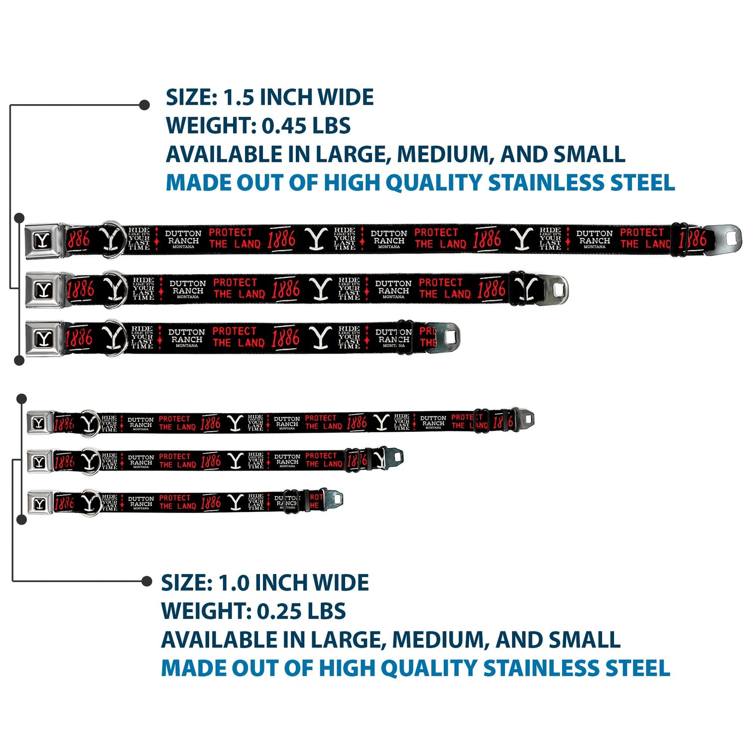FAQ: Is this collar durable for large dogs? Yes, it features high-density polyester and a steel seatbelt buckle for maximum strength. Is the logo print permanent? The full-color Y logo is printed using advanced dyes that resist fading over time.