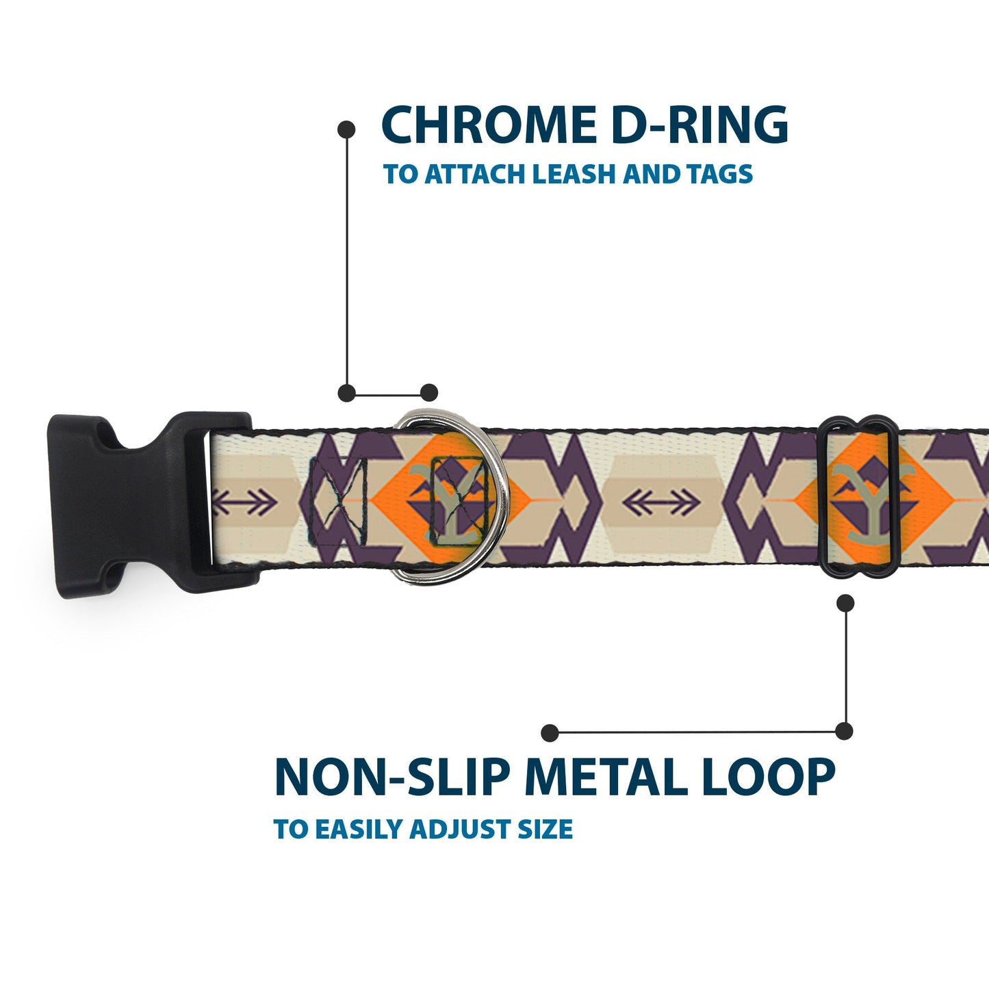 The collar laid flat showing the full geometric pattern
