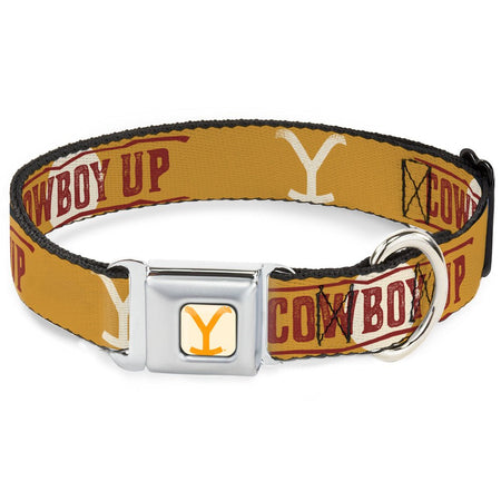 Yellowstone Y logo dog collar with seatbelt buckle