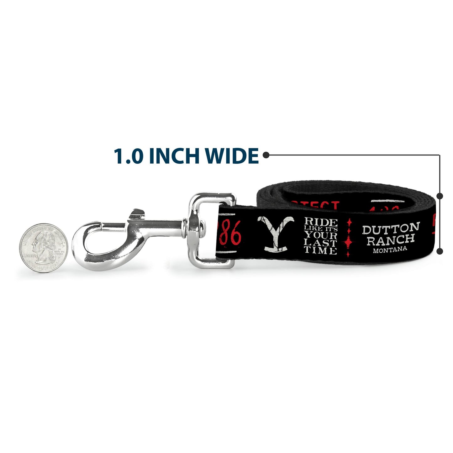 Full length of the official Yellowstone licensed pet leash
