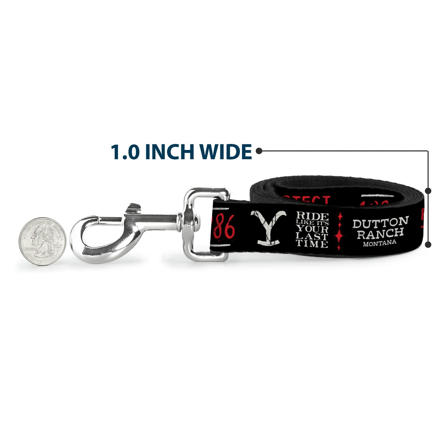 Full length of the official Yellowstone licensed pet leash