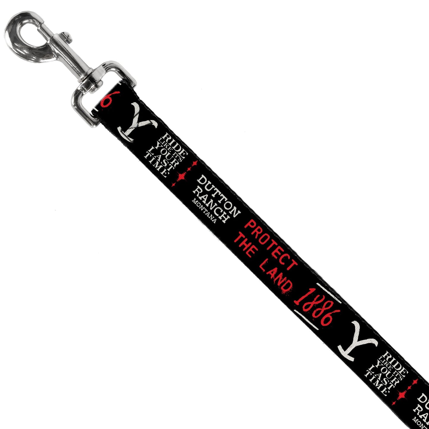 Close-up of the durable stainless steel swivel clip on the Yellowstone leash