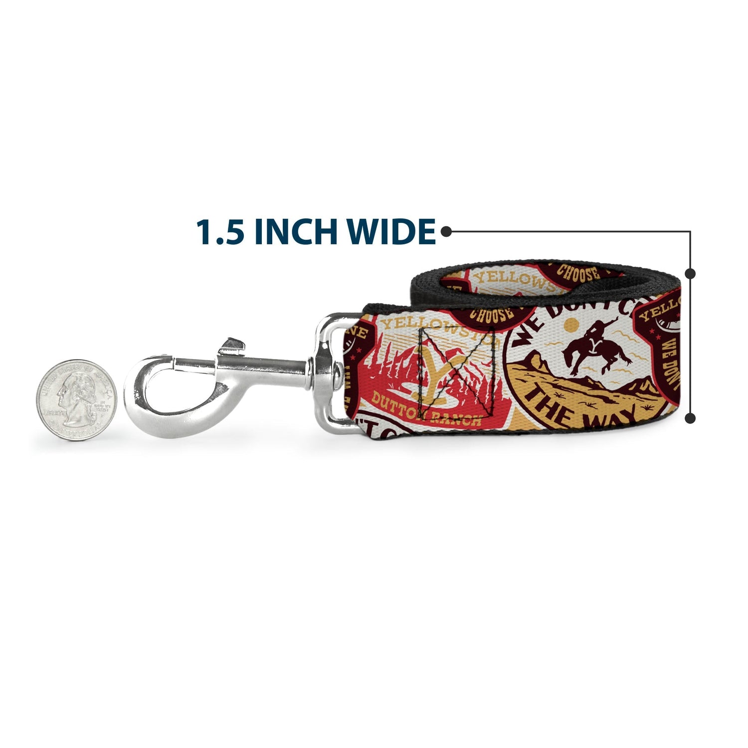 Yellowstone Dog Leash Patches Stacked Browns Reds Yellows - Paramount Shop