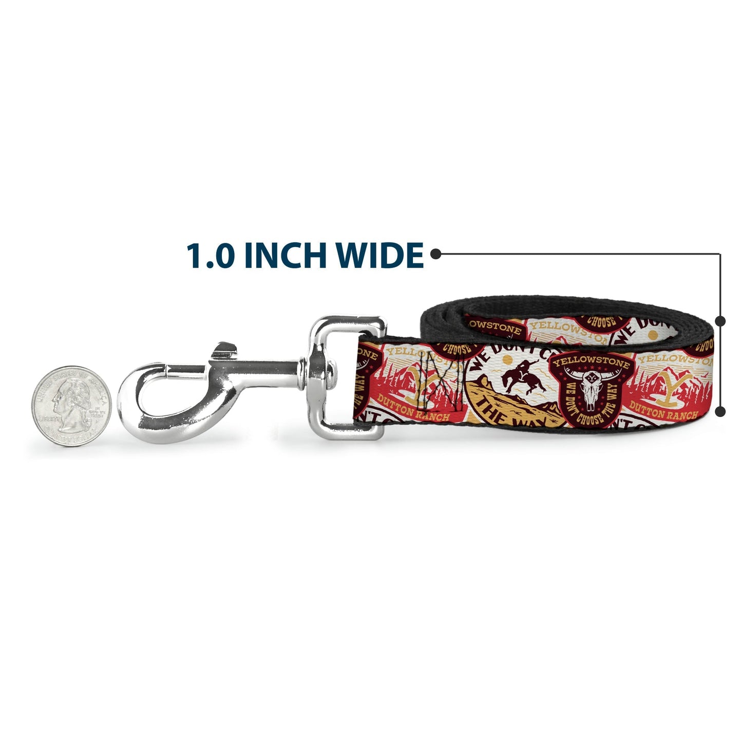 Yellowstone Dog Leash Patches Stacked Browns Reds Yellows - Paramount Shop
