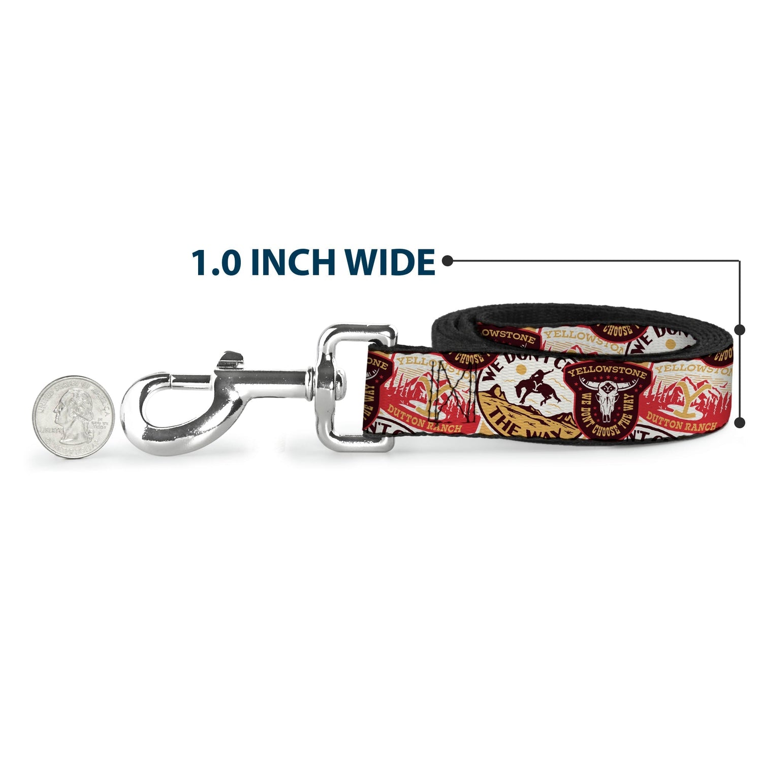 Yellowstone Dog Leash Patches Stacked Browns Reds Yellows - Paramount Shop