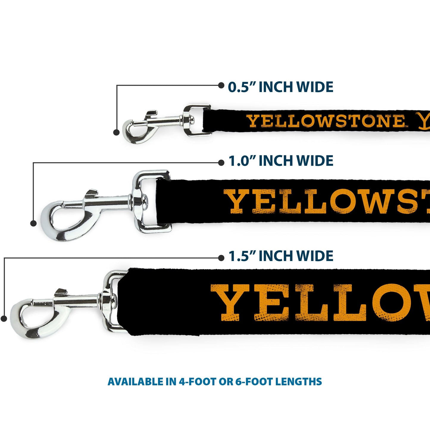 The iconic Yellowstone Y brand logo and text on the pet leash