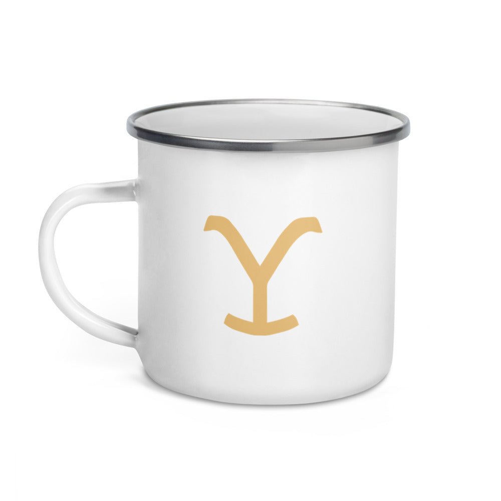 Yellowstone Dutton Ranch Enamel Camping White Mug - Paramount Shop