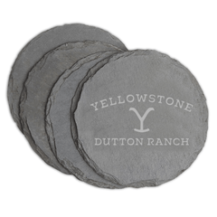 Yellowstone Dutton Ranch Etched Slate Coasters - Slate