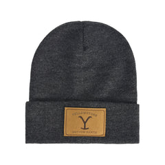 Yellowstone Dutton Ranch Logo Brown PU Patch Beanie