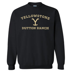 Yellowstone Dutton Ranch Logo Fleece Crewneck Sweatshirt - Black / SM