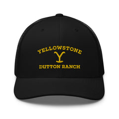 Yellowstone Rancho Dutton Logo Gorra Retro Trucker - Negro