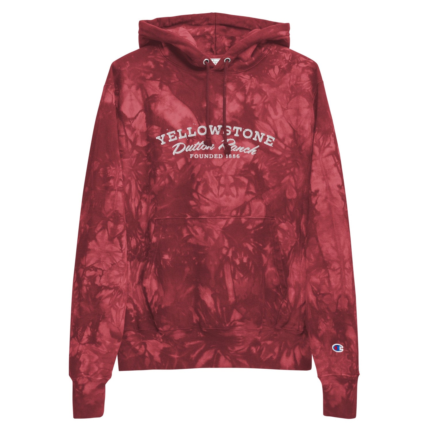 Yellowstone Dutton Ranch Logo Unisex Champion Tie Dye Hoodie - Paramount Shop