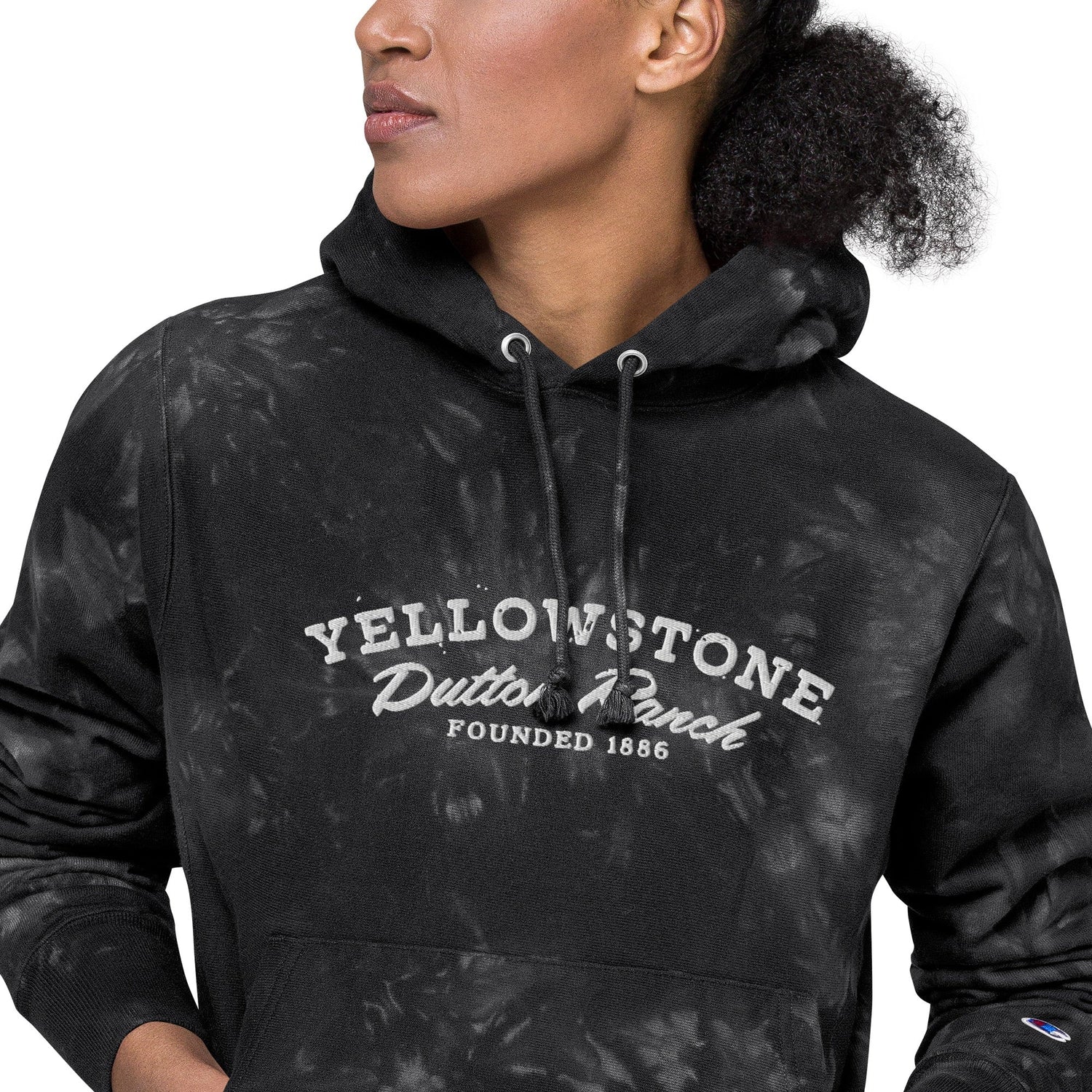 Yellowstone Dutton Ranch Logo Unisex Champion Tie Dye Hoodie - Paramount Shop