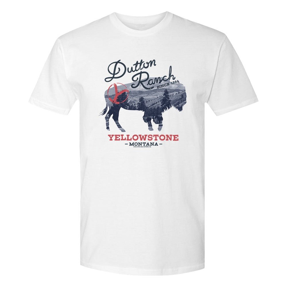 Yellowstone Dutton Ranch Montana Bison Adult Short Sleeve T - Shirt - Paramount Shop