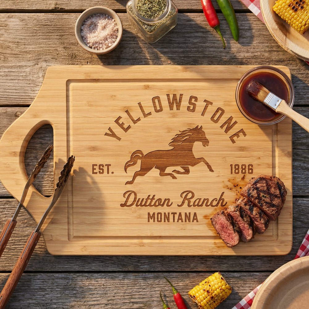 Yellowstone Dutton Ranch Montana Laser Engraved Cutting Board - Paramount Shop