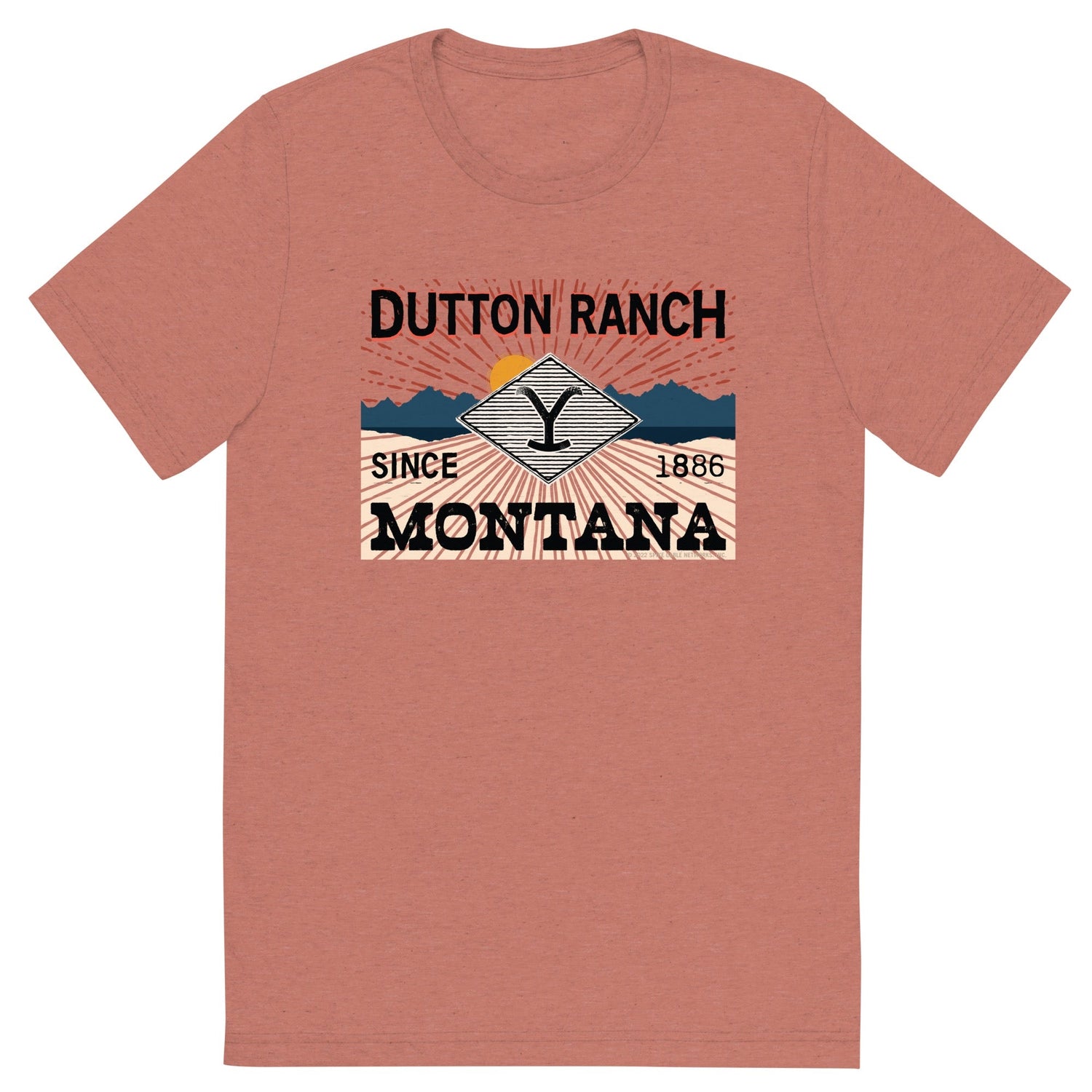 Yellowstone Dutton Ranch Montana Tri - Blend Short Sleeve T - Shirt - Paramount Shop