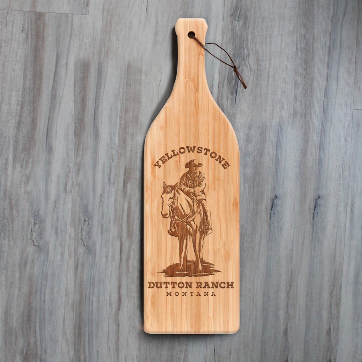 Yellowstone Dutton Ranch Montana Wine Bottle Cutting Board - Paramount Shop