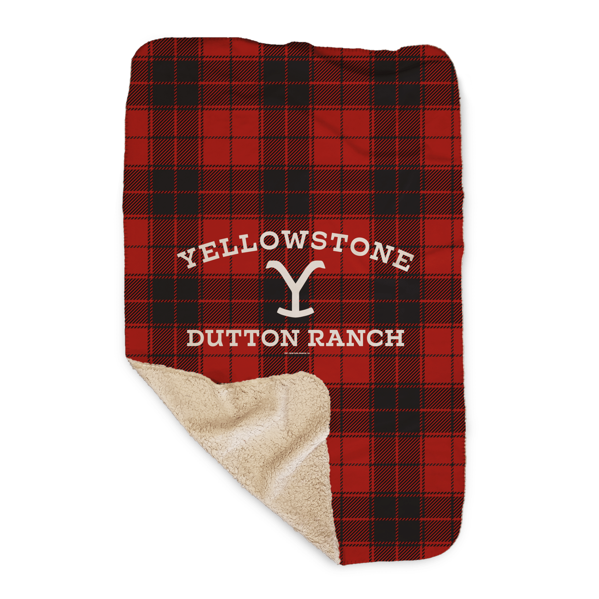 Yellowstone Dutton Ranch Plaid Sherpa Blanket