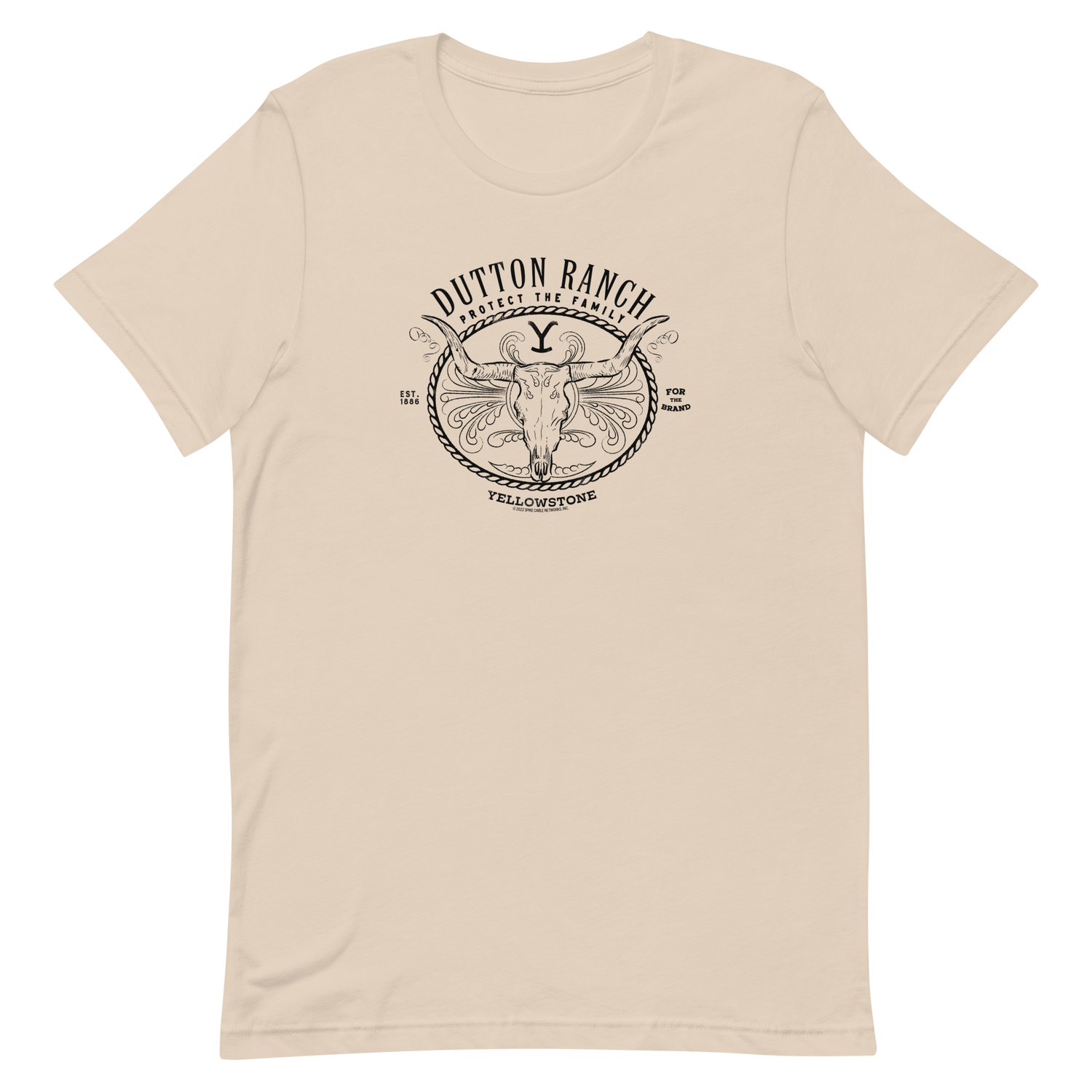 Yellowstone Dutton Ranch Protect the Family Neutral Adult T - Shirt - Paramount Shop