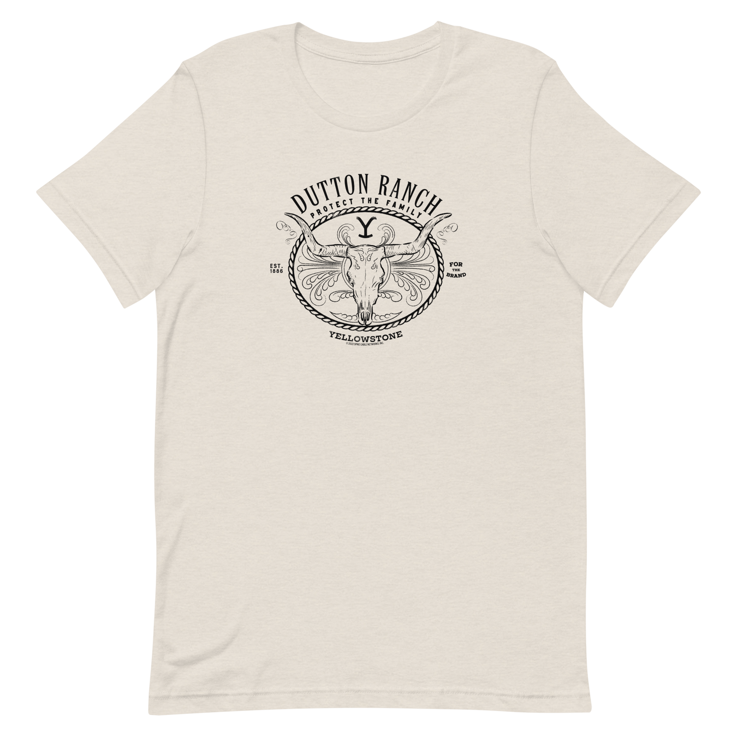 Yellowstone Dutton Ranch Protect the Family Neutral Adult T - Shirt - Paramount Shop