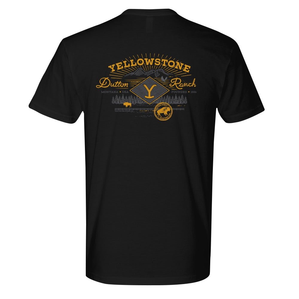 Yellowstone Dutton Ranch Scenery Back Print Short Sleeve T - Shirt - Paramount Shop
