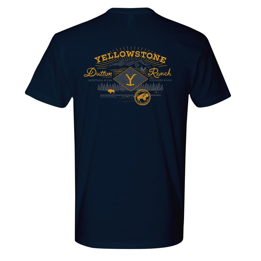 Yellowstone Dutton Ranch Scenery Back Print Short Sleeve T - Shirt - Paramount Shop
