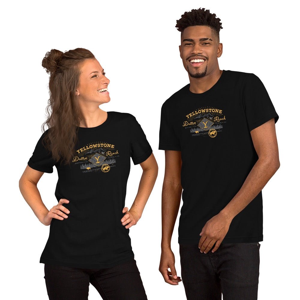 Yellowstone Dutton Ranch Scenery Back Print Short Sleeve T - Shirt - Paramount Shop
