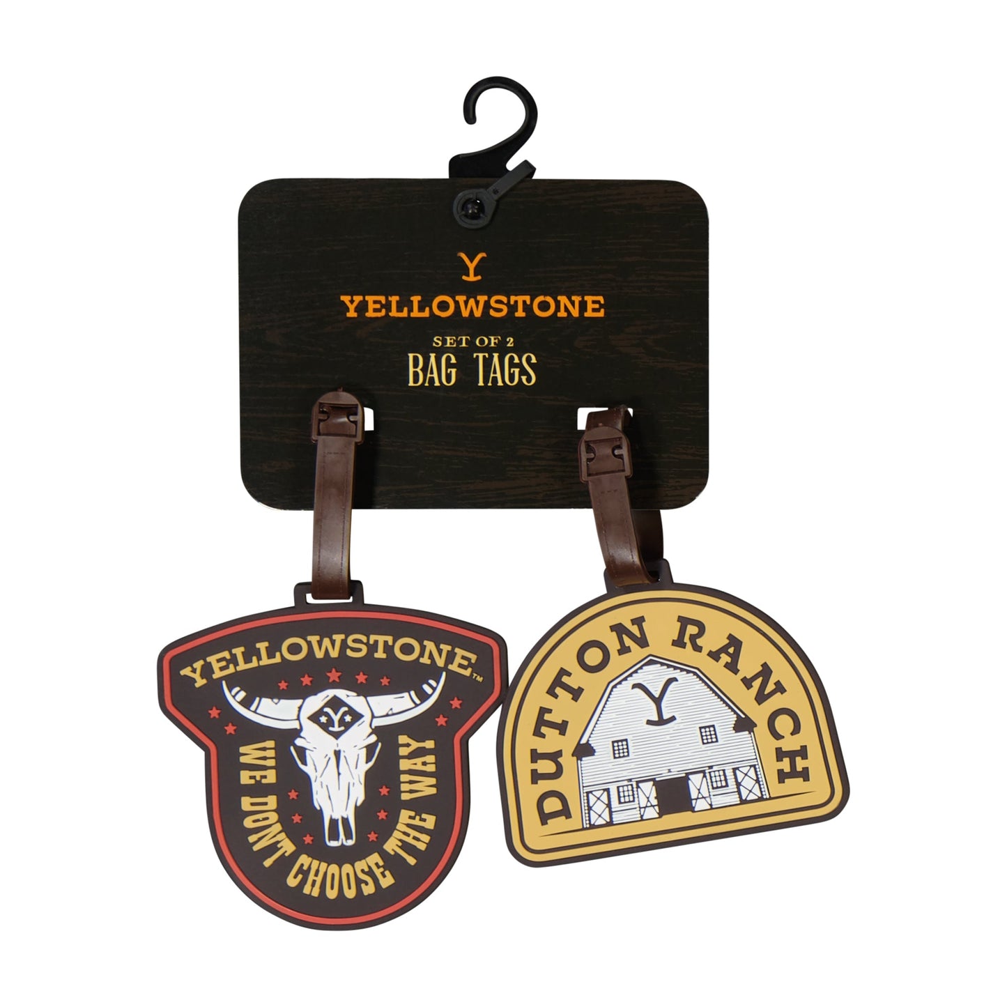 Yellowstone Dutton Ranch Skull Emblem Luggage Tags 2 Piece Set - Paramount Shop