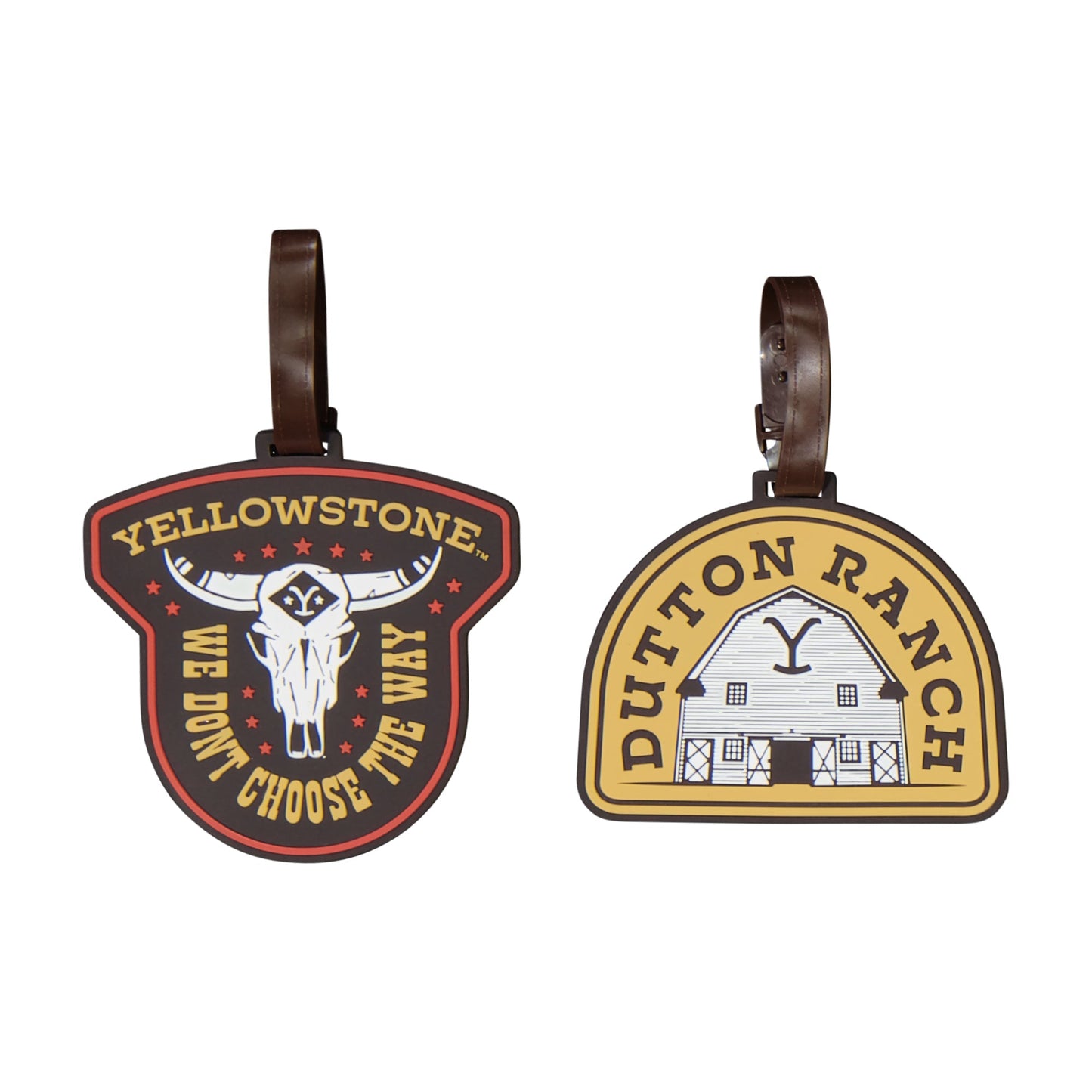 Yellowstone Dutton Ranch Skull Emblem Luggage Tags 2 Piece Set - Paramount Shop