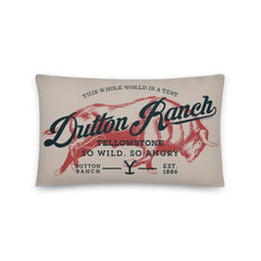 Yellowstone Dutton Ranch So Wild So Angry Throw Pillow - Weiß / 20" x 12"