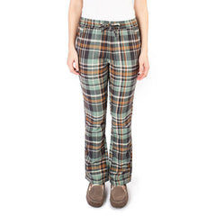 Yellowstone Embroidered Y Logo Women's Cabin Jams Flannel Pajama Pants - Sea Glass / SM