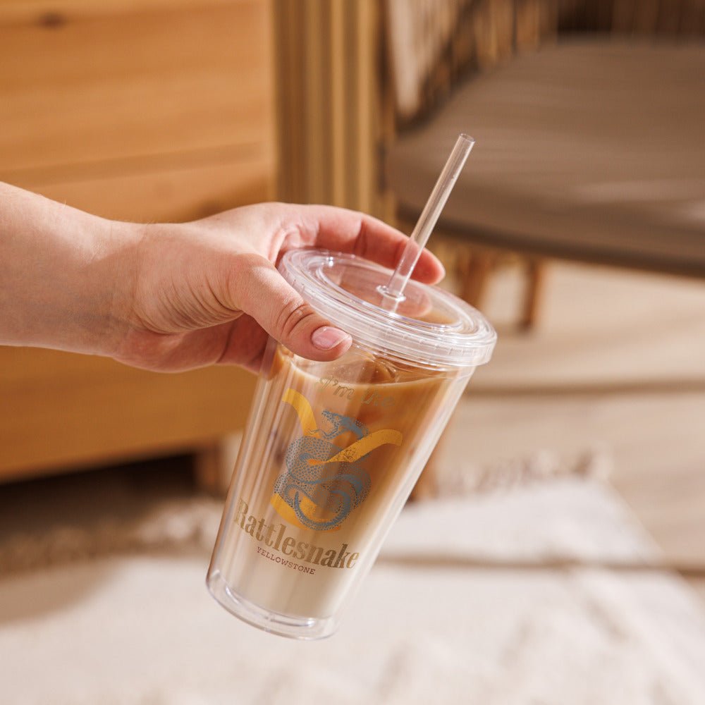 Yellowstone I'm the Rattlesnake Clear Plastic Tumbler - Paramount Shop